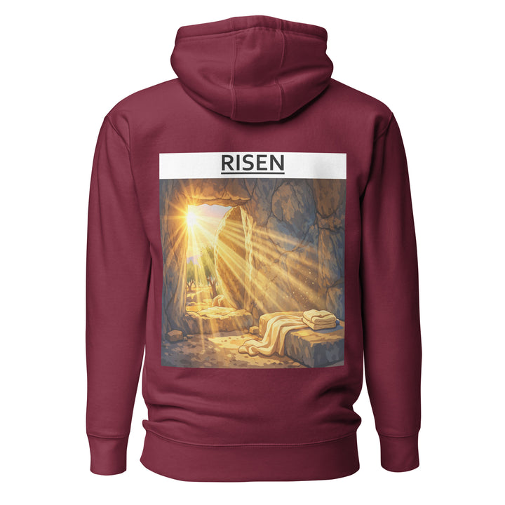 risen christian hoodie front view