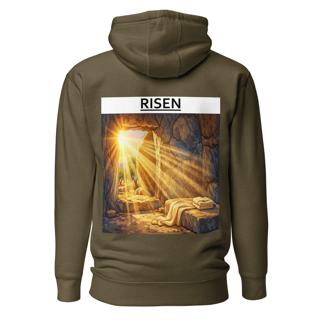 risen christian hoodie front view