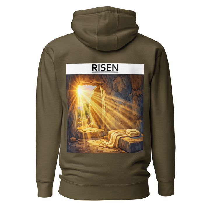 risen christian hoodie front view