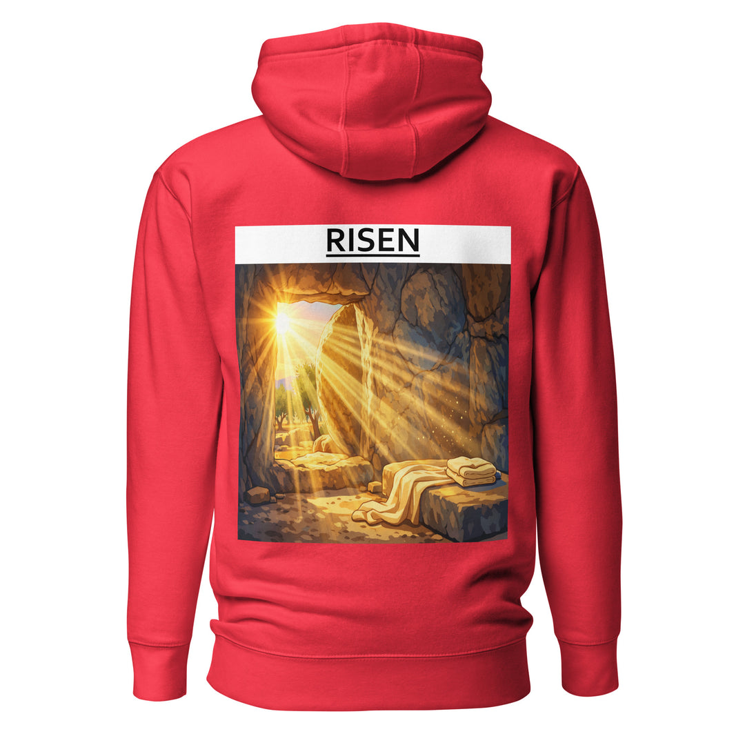 risen christian hoodie front view